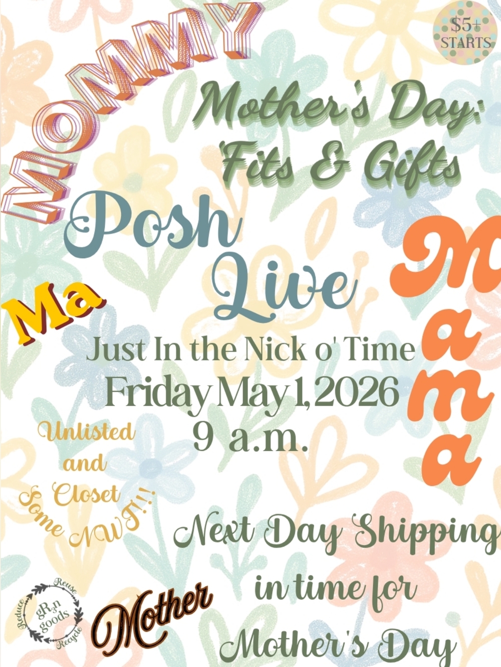 Mother's Day Posh Live Preview --**Like This Listing To Be Notified When Live**